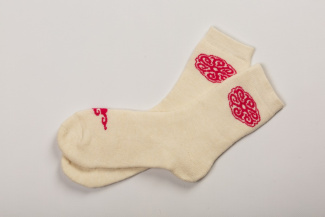 Women's socks with an ornament